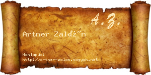 Artner Zalán névjegykártya