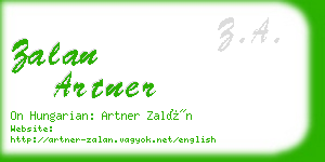 zalan artner business card